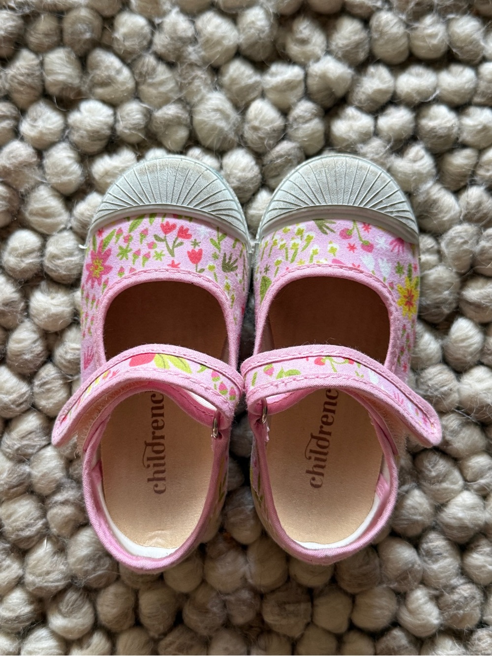 Children's Pink Floral Mary Jane Shoes by
